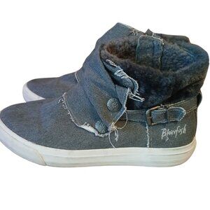 Blowfish High Top Gray Buckle Buttons Grunge Shoes Women's Size 9